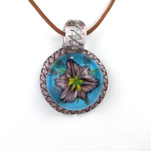 Purple Flower Pendant by Dennis Gerasimov
